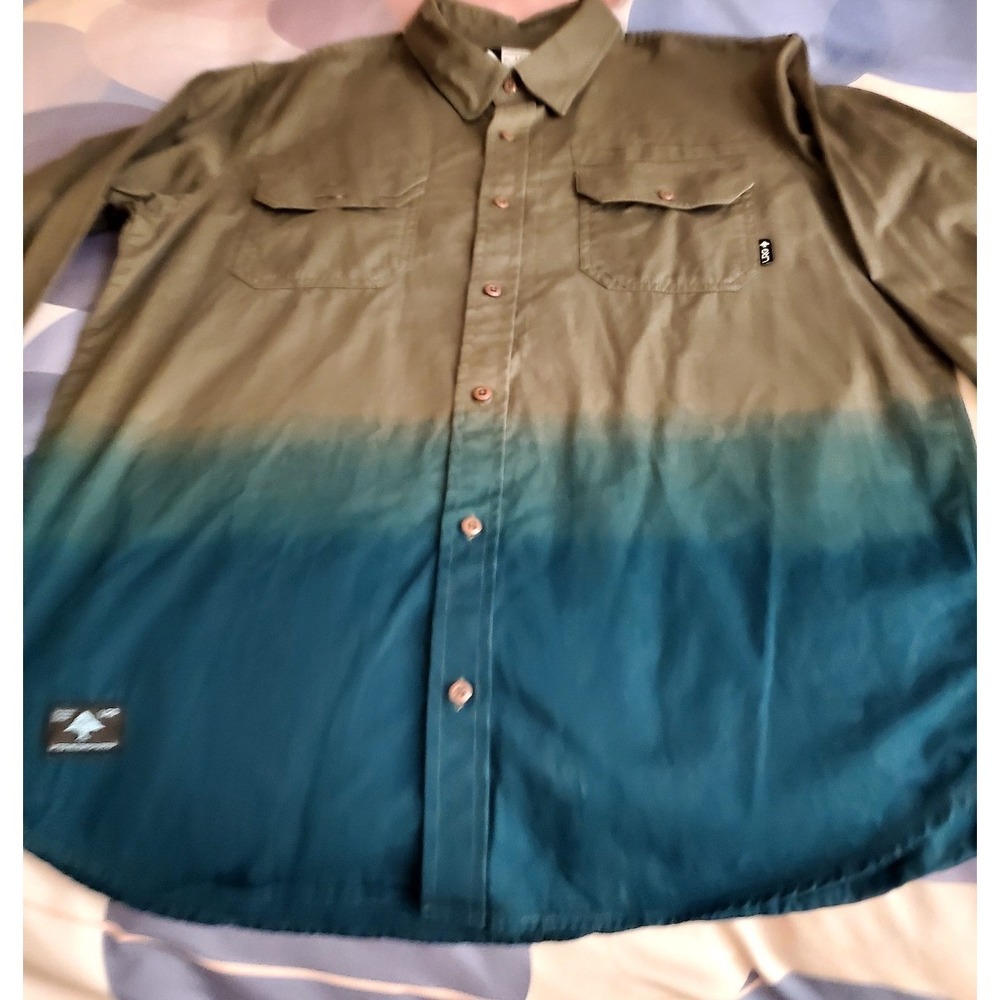 2005 LRG (Lifted Research Group) Ombre Button-Down Shirt - Size Large